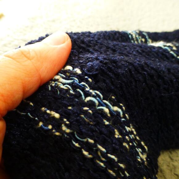 Talbots Sweater Womens Medium Knit Striped Blue Nylon Long Sleeve Heavy - Picture 4 of 9